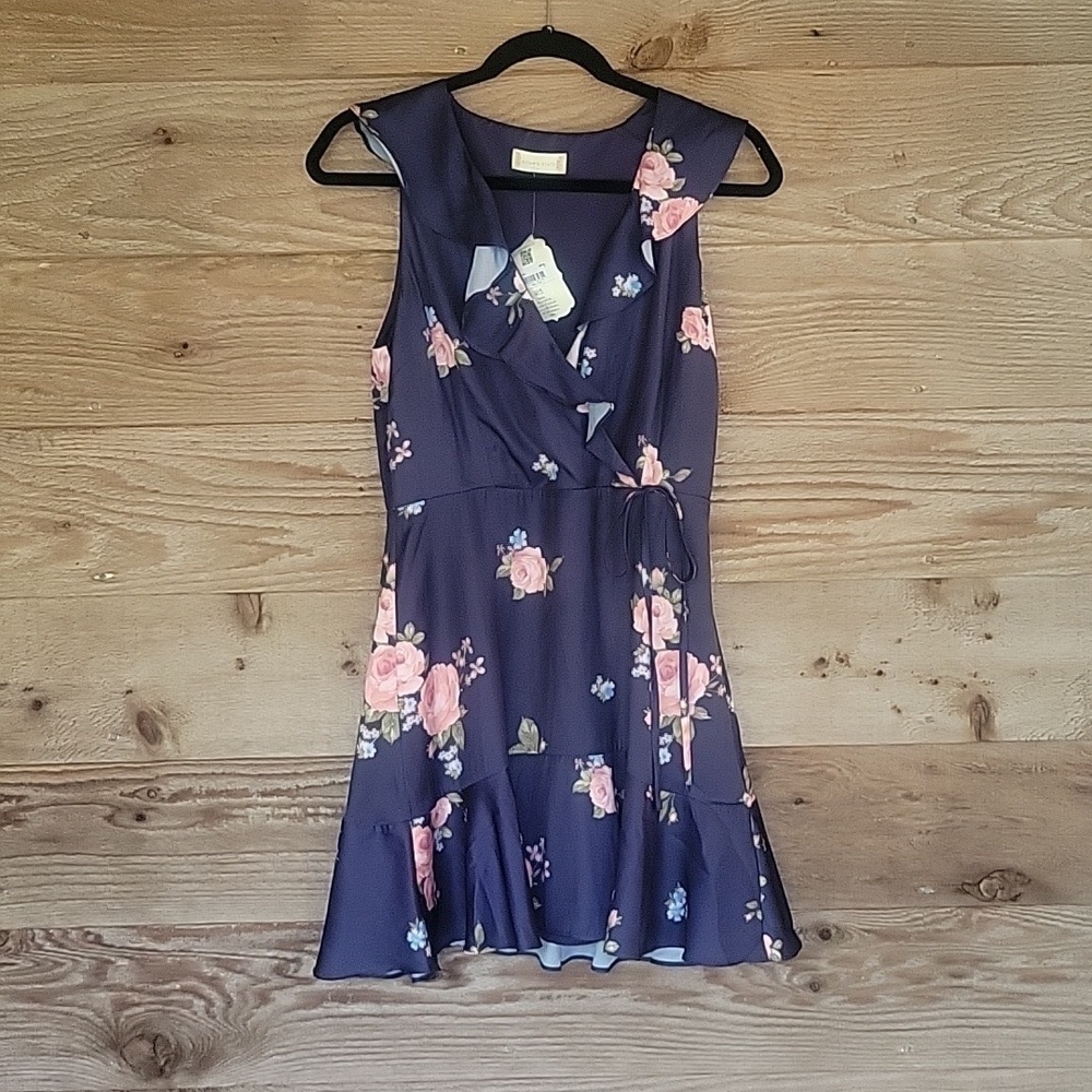 Altar'd State Small or Large Navy and Pink Floral Dress NWT